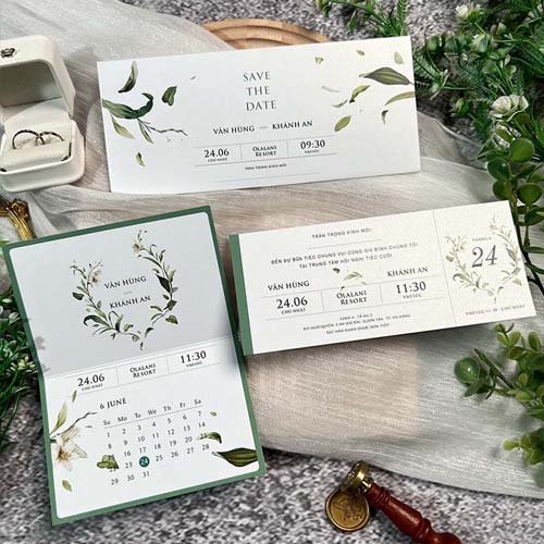 Thiệp cưới botanical