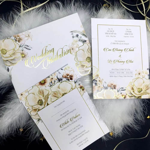 Thiệp cưới ép kim