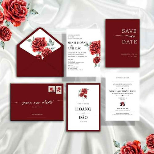 Thiệp cưới màu đỏ