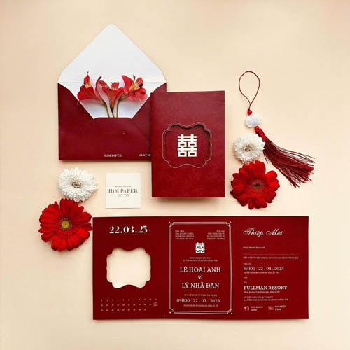 Thiệp cưới sang trọng