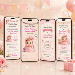 Thiệp Đầy Tháng Online