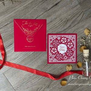 Thiệp cưới đỏ truyền thống bán chạy nhất năm 2021